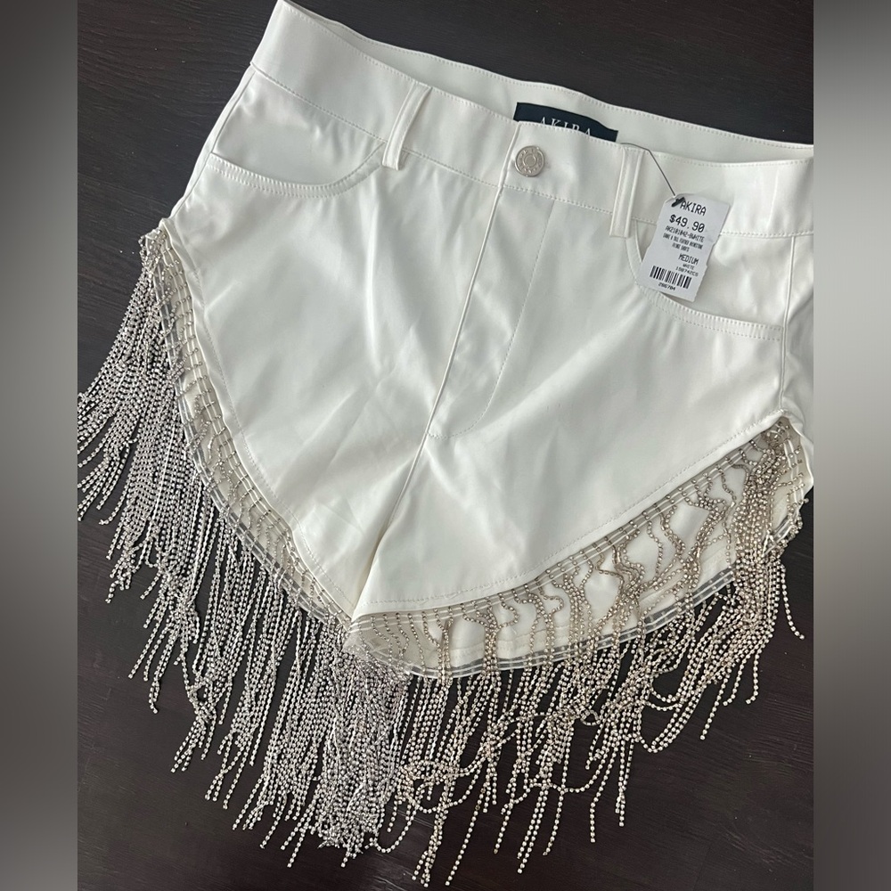 AKIRA shake a tail feather rhinestone shorts